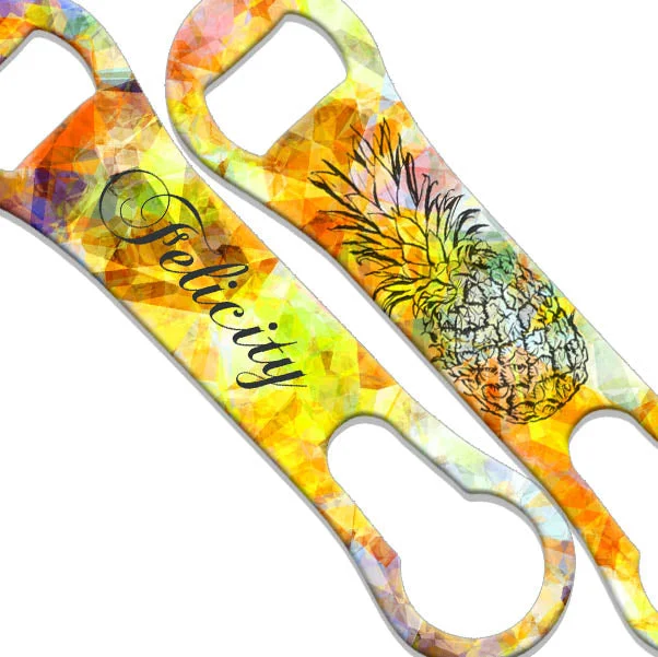 ADD YOUR NAME V-Rod® Bottle Opener - Tribal Pineapple