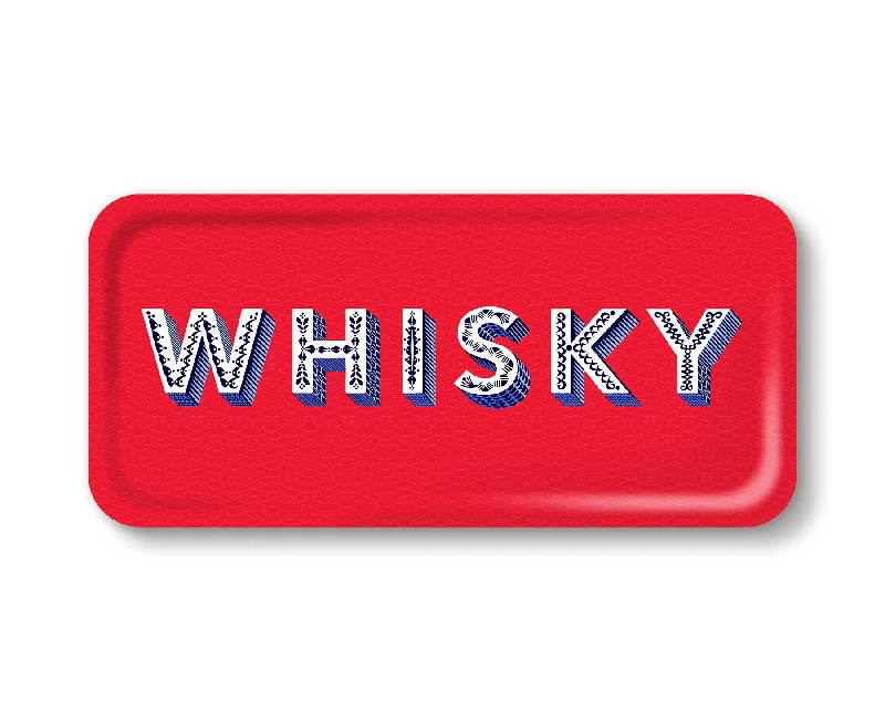 Word Rectangular Tray - Whisky - by Jamida