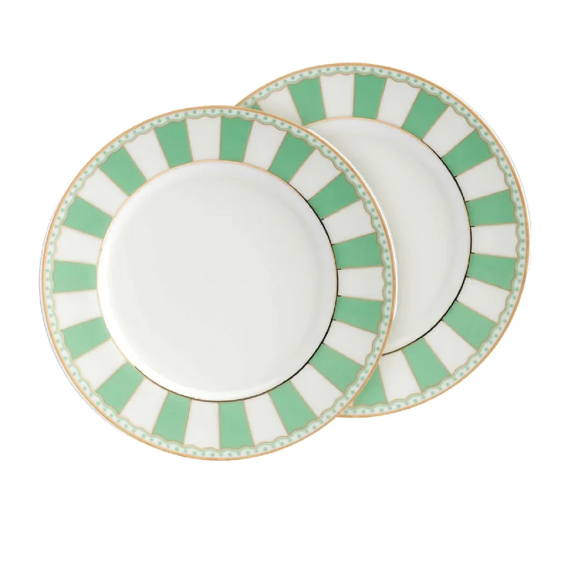 Noritake Carnivale Cake Plate 16cm Set of 2 Apple Green