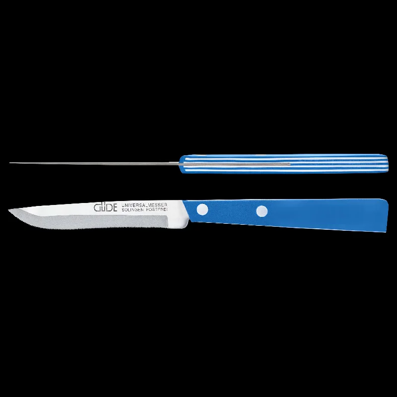 Gude Universal Knife With White / Blue Hostaform Handle, 4-In