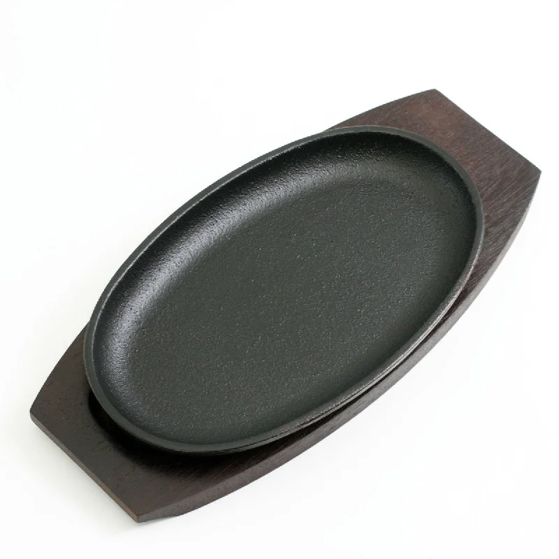 [Clearance] Oval Cast Iron Sizzling Plate 9.5" x 5.75"