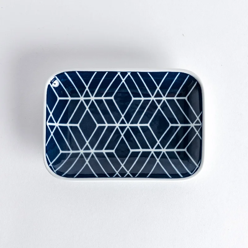 Modern Indigo Tile Dessert Plate