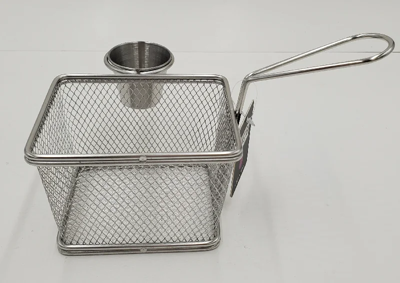 5"x4"x3" S/S FRYING BASKET W/SAUCE BOWL