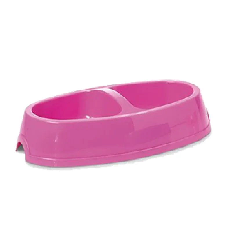 Savic Picnic Twin Feeding Bowl for Cats (Pink)