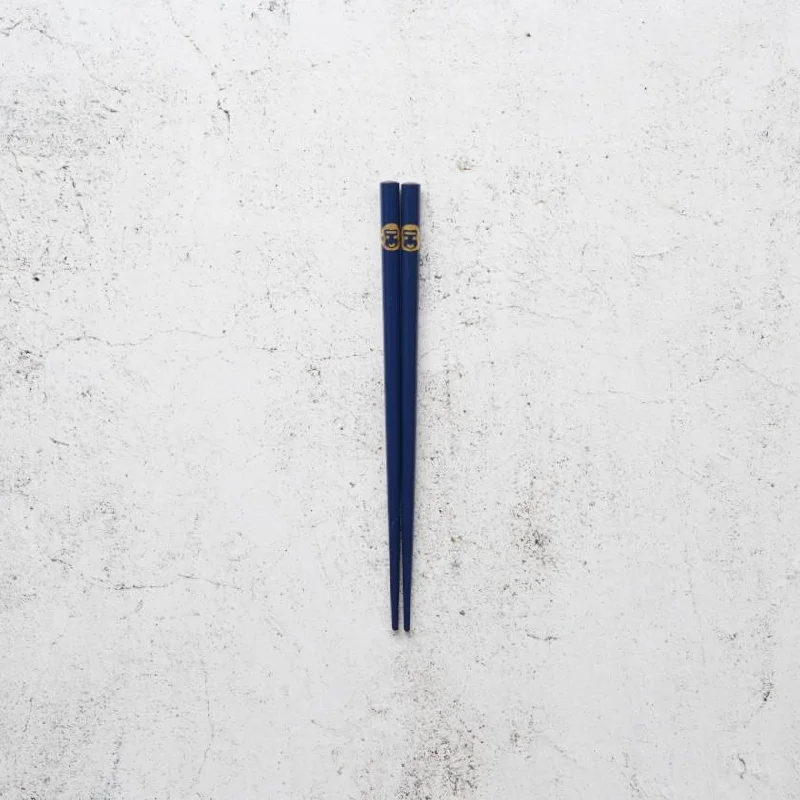 [CHOPSTICKS] JAPANESE ZODIAC MONKEY BLUE FOR CHILDREN (1 SET) | HASHIMOTO KOUSAKU SIKKI | WAJIMA LACQUER