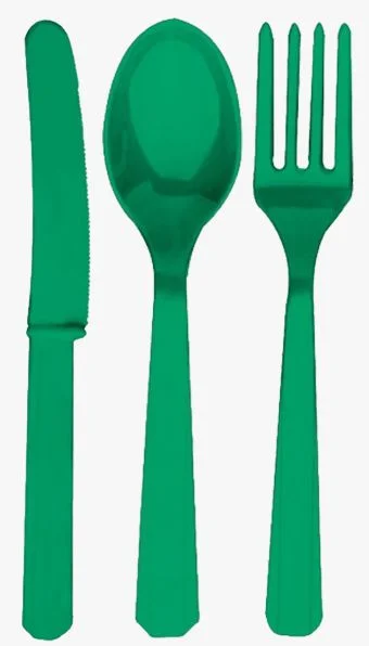 Green Reusable Cutlery - Pack of 18