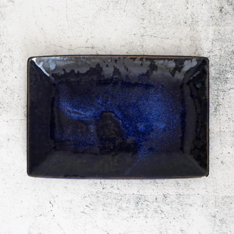 [SQUARE PLATE] INDIGO B (M) | OTANI WARE | ONISHI TOKI