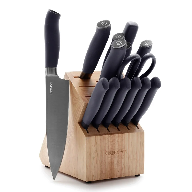 Titanium Cutlery 15-Piece Knife Block Set