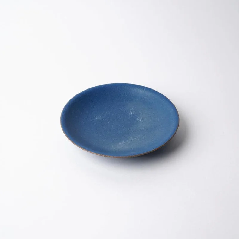 [DISH] MATTE PLATE ROUND (S) BLUE | KYOTO-KIYOMIZU WARE | FUUU