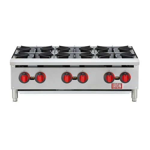 Iron Range IRHP-36-6B Hotplate, Natural Gas, Countertop, 36"W, (6) 25,000 Btu Open Burners