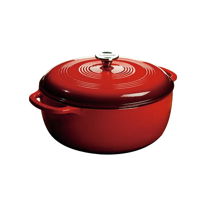 Lodge 7.8 Qt Enameled Cast Iron Dutch Oven, Red