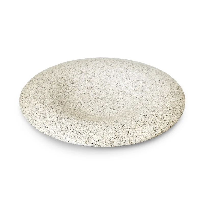 Moir Speckled Curved Rim Serving Plate 9.3" dia