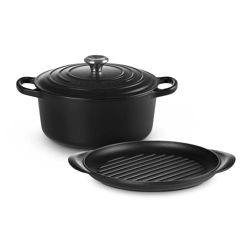 Cast Iron 2 Piece Cookware Set, Satin Black