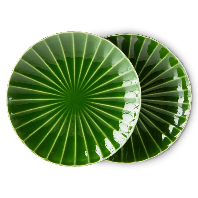 The Emeralds Side Plate Ribbed Green (Set of 2)