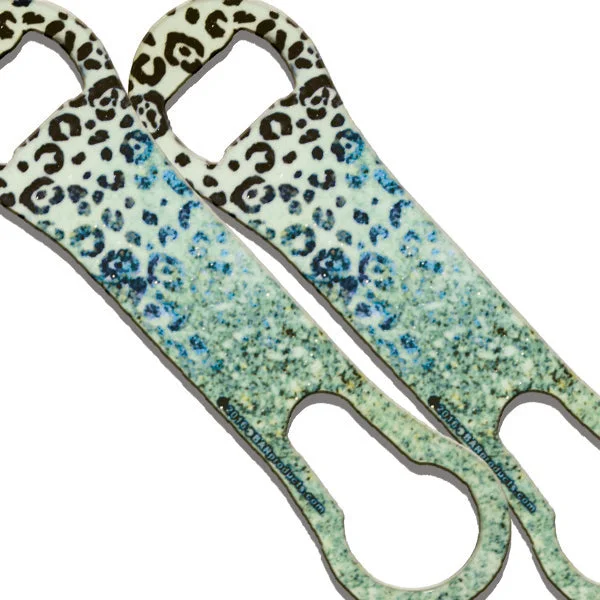 Green Leopard Glitter V-Rod® Bottle Opener