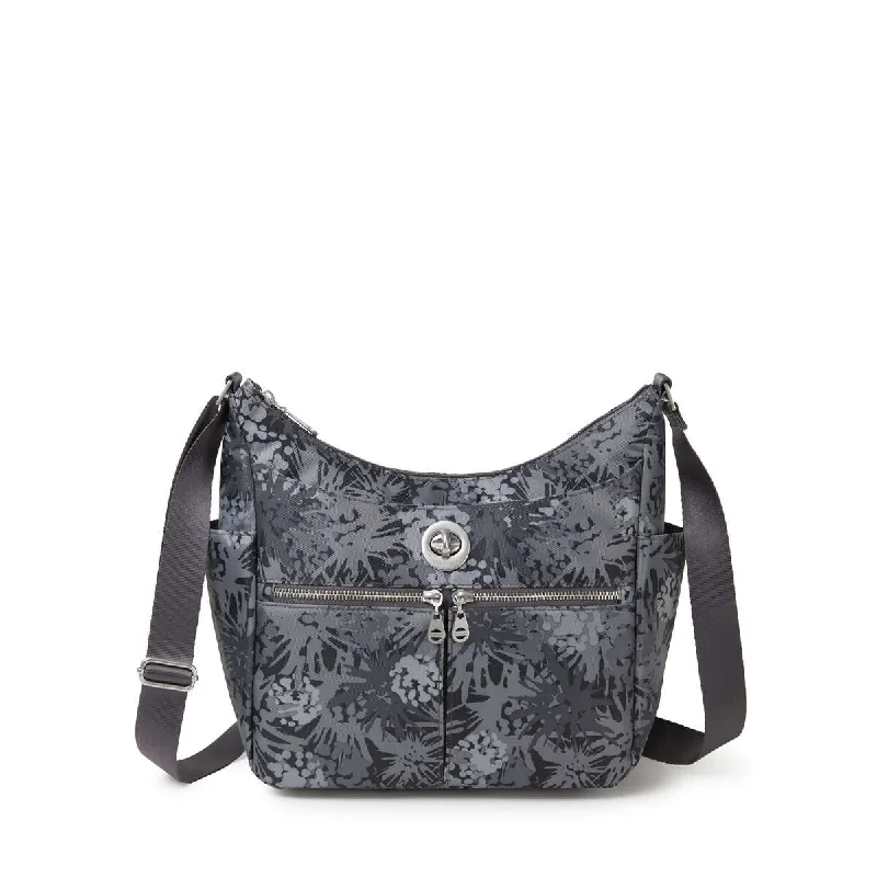 Baggallini Bristol RFID Crossbody Hobo Bag - Pewter Thistle