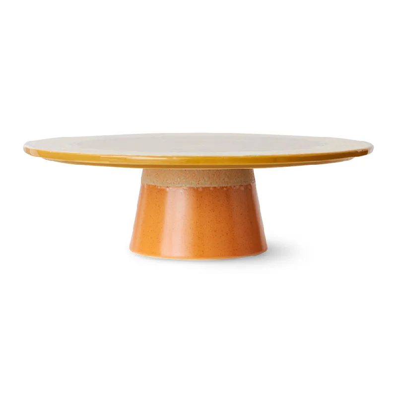 70s Ceramics Cake Stand Plateau Papaya