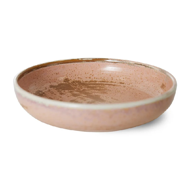 Home Chef Ceramics: Deep Plate Large Rustic Pink