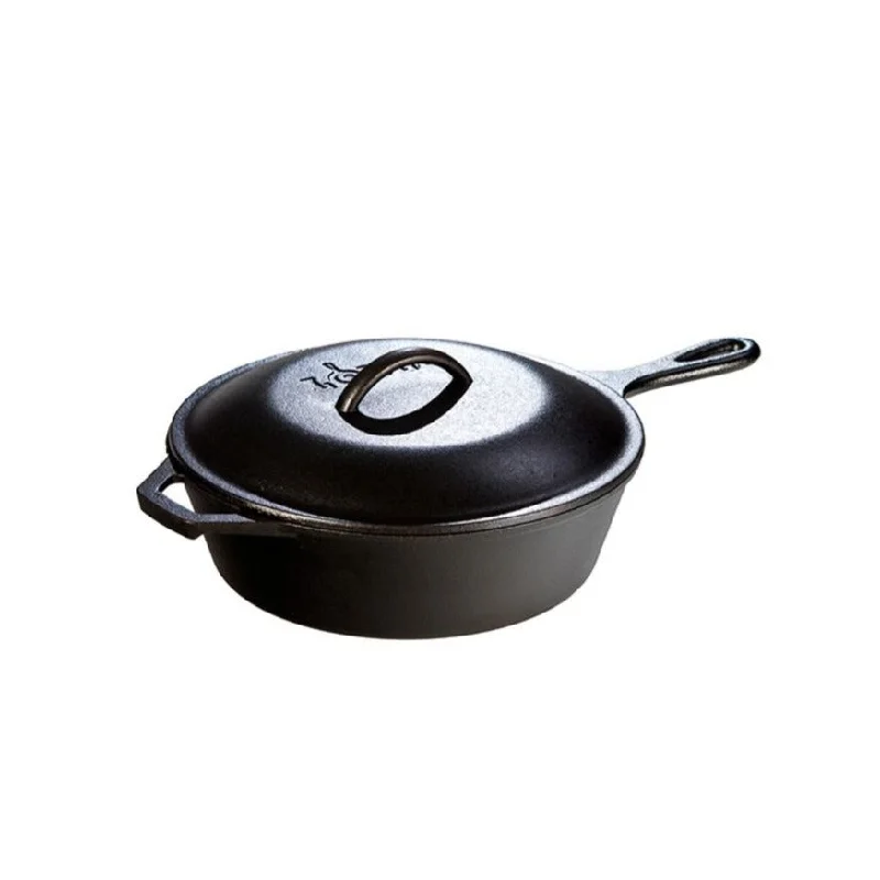 Lodge 3.2 Qt Cast Iron Deep Skillet with Cover