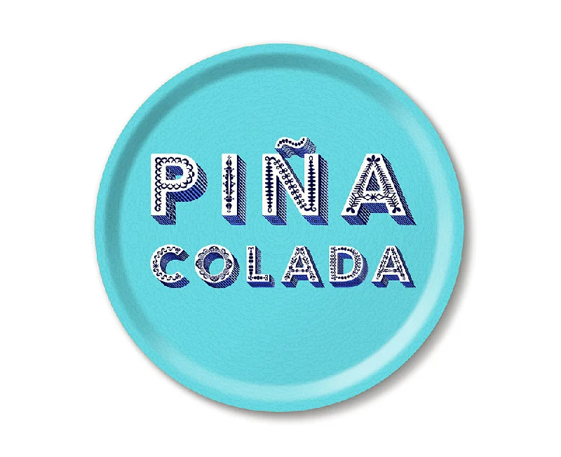 Word Round Tray - Pina Colada - by Jamida