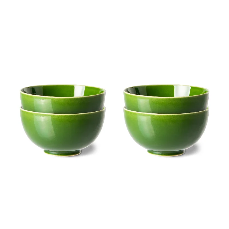 The Emeralds Ceramic Dessert Bowl Green (Set of 4)