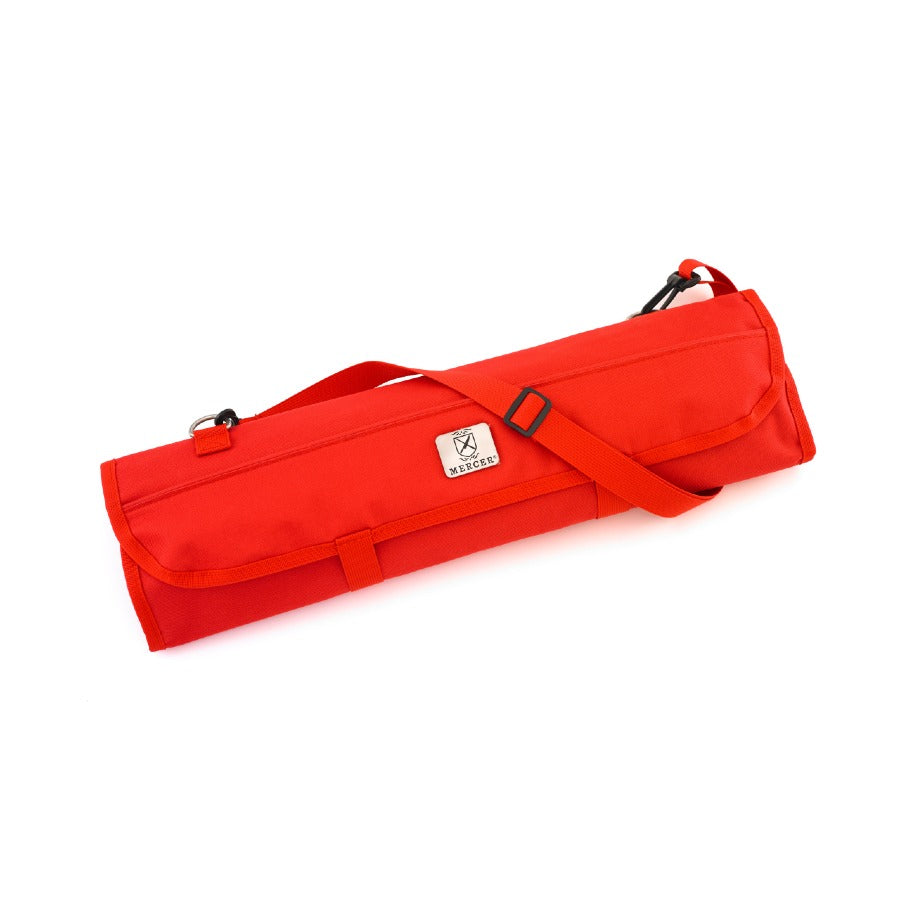 Mercer M30007RD Cutlery Knife Roll / Bag, 7 Pockets, Red