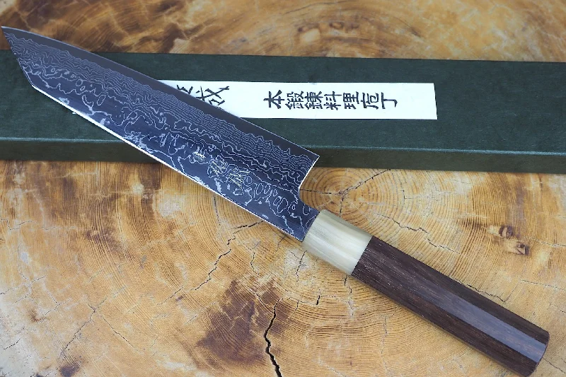 Sukenari SG2 Mirror-Polished Damascus Powdered High Speed Steel Kiritsuke (K-tip) Gyuto Chef's knife (21cm) with Rosewood & Buffalo Horn Handle