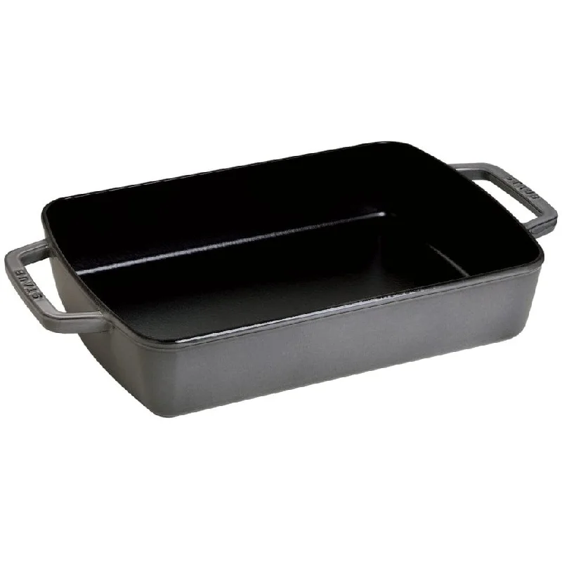 Staub - 3.15 L (8x12") Cast Iron Rectangular Oven Dish Graphite Grey