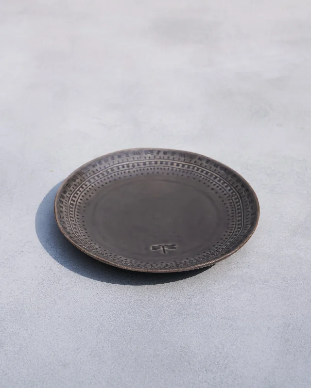 Coco Palm Quarter Plate - Dark Grey