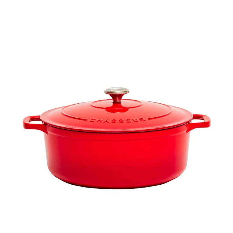 Chasseur Round French Oven 28cm - 6.1 Litre Chilli in Red