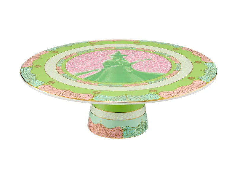 Maxwell & Williams Wicked Pink Goes Good With Green Footed Cake Stand 28cm Elphaba Gift Box