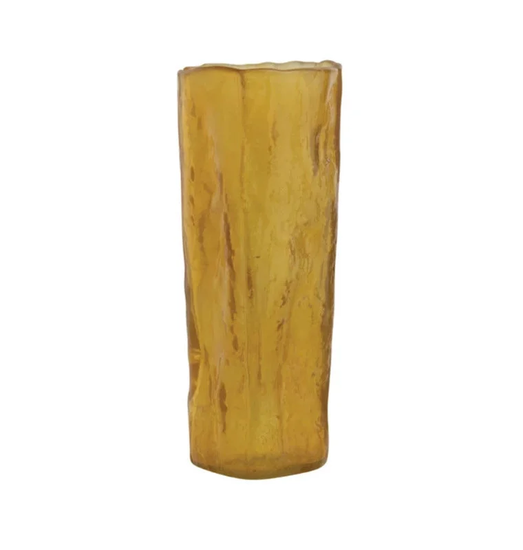 Hand Blow Amber Glass Vase