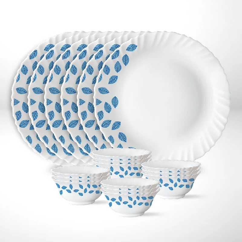 Larah by Borosil Blue Leaves Thali Set