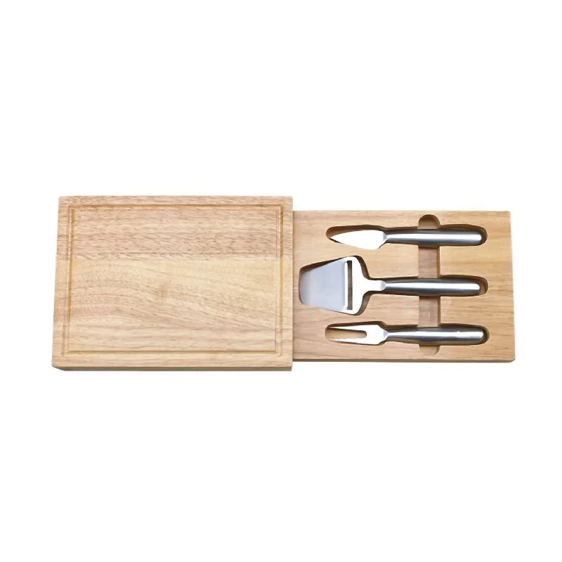 Rectangular Cheeseboard With Concealed Tools In Natural