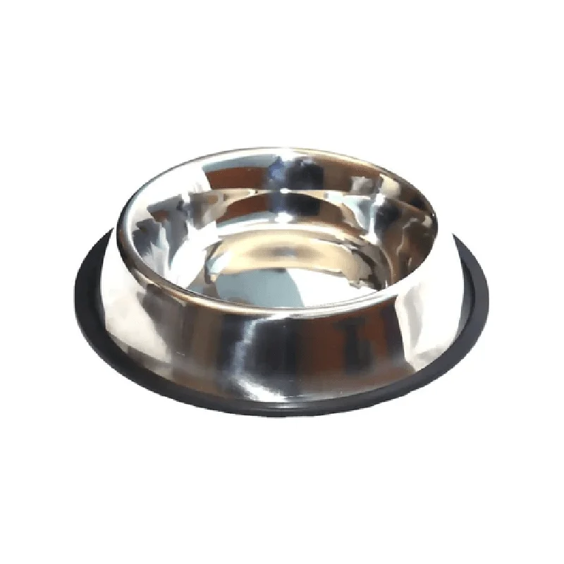 Emily Pets Steel Non Skid Pet Food/Water Bowl with Rubber Ring for Dogs and Cats