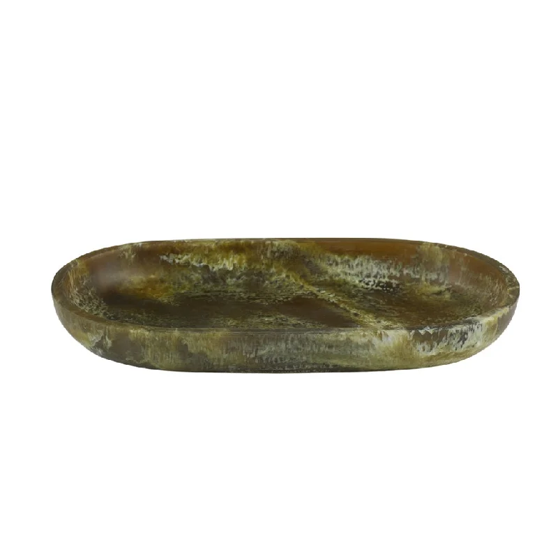 Assemble Kip Resin Oval Tray 25.5x14cm - Olive