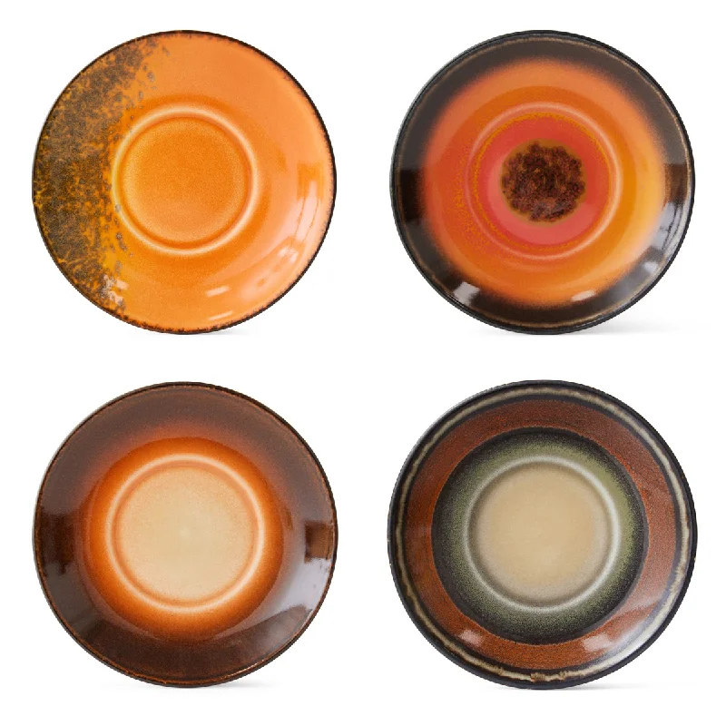 70s Ceramics: Saucers Roast (Set of 4)