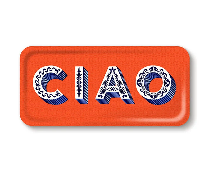 Word Rectangular Tray - Ciao - by Jamida