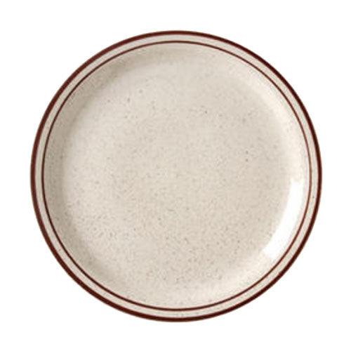 Vertex China CRV-16 Caravan Narrow Rim Plate, Brown Speckled, 10-1/2", Pack of 6