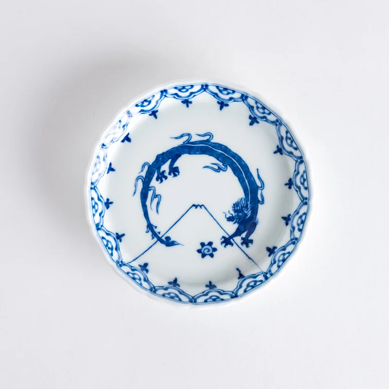 Mount Fuji Dragon Dessert Plate