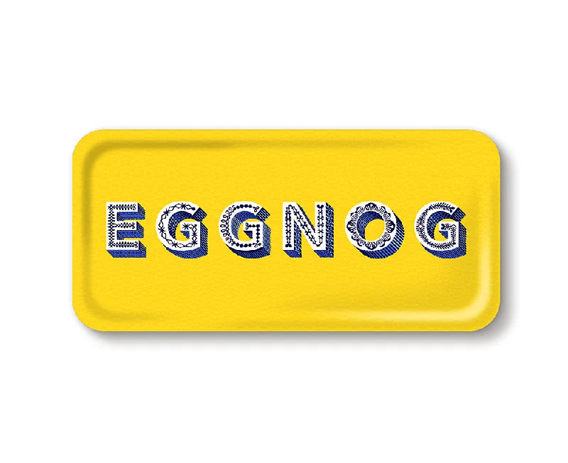 Word Rectangular Tray - Eggnog - by Jamida