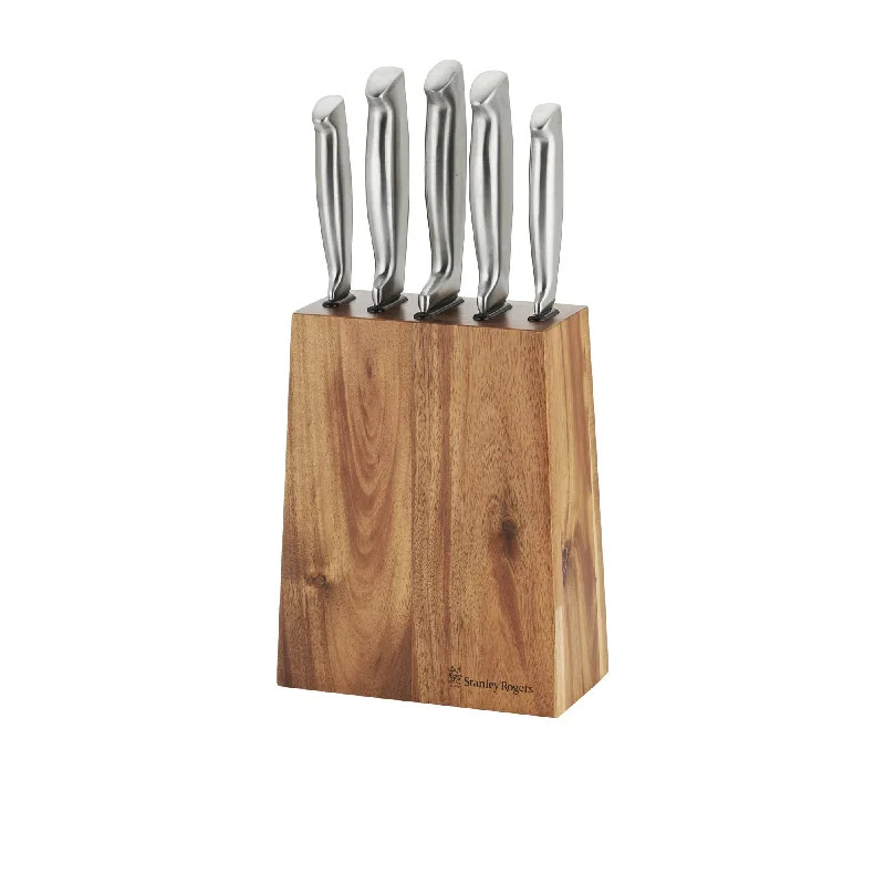 Stanley Rogers 6 Piece Tapered Vertical Knife Block Set