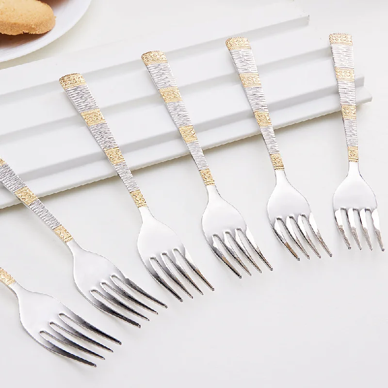 Borosil Gold Dinner Fork, Set of 6