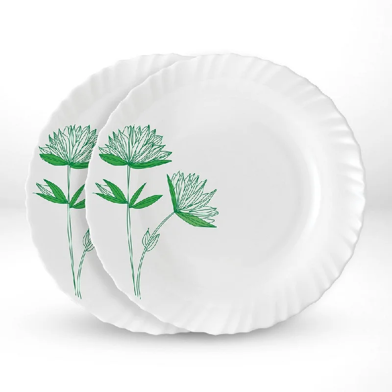 Larah by Borosil Green Lily Noodle / Soup Plate Set