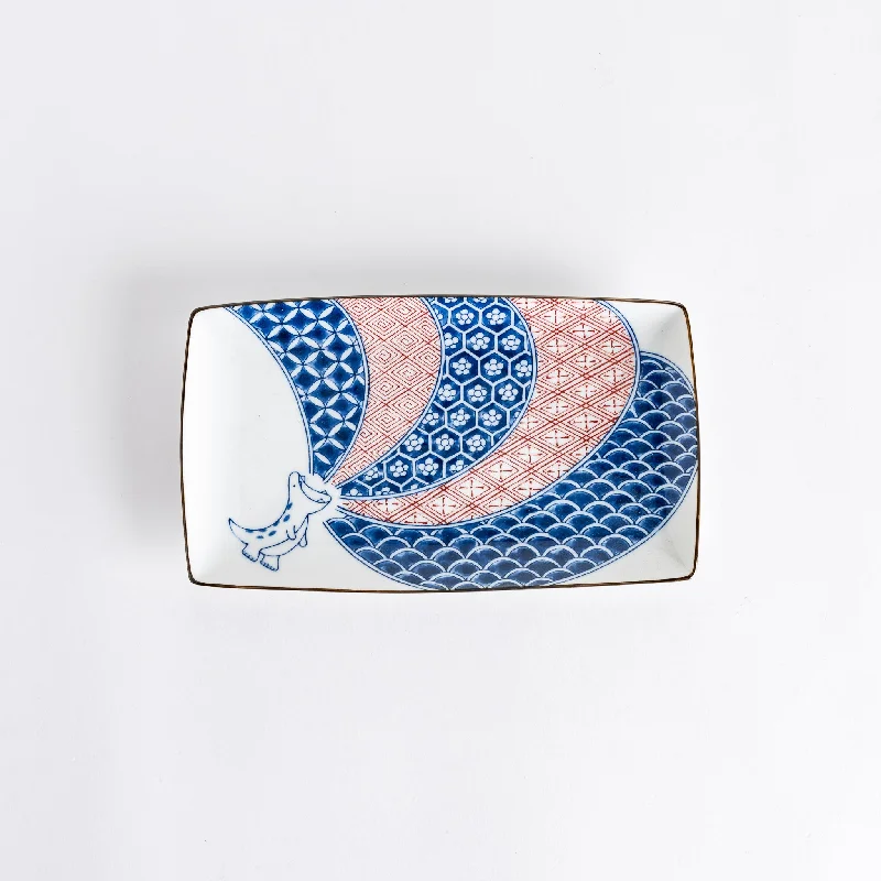 Edo Dinosaur Rectangular Dessert Plate