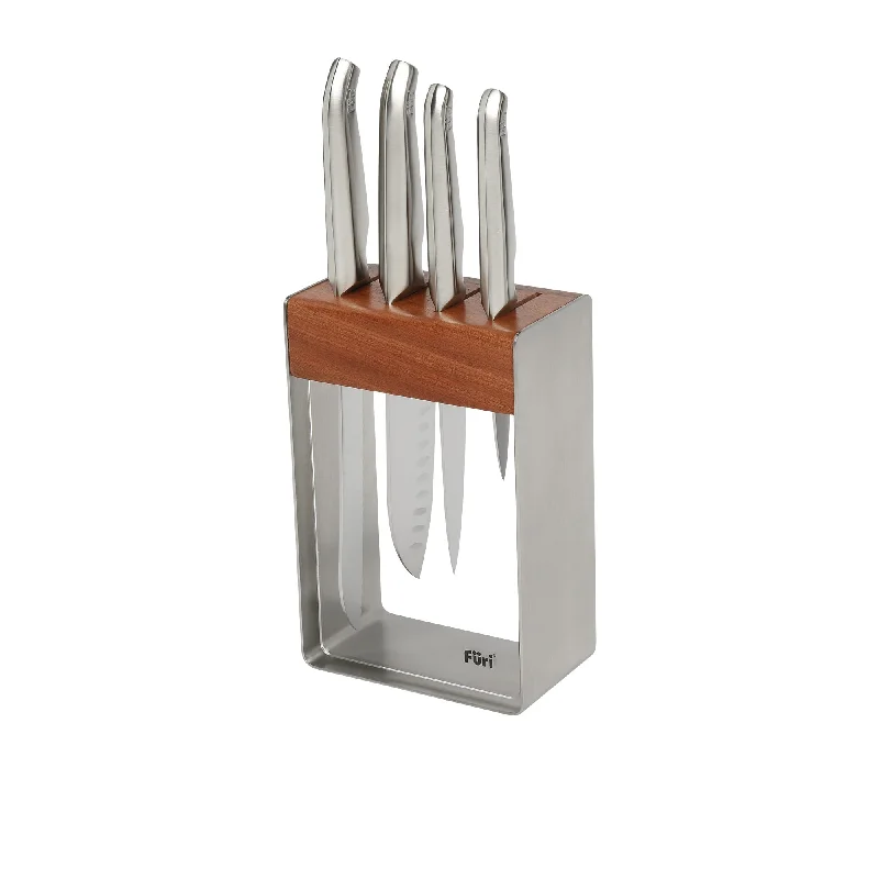 Furi Pro 5 Piece Stainless Steel Knife Block Set