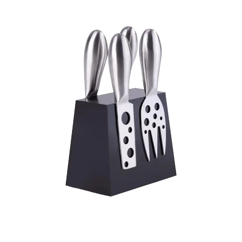 Clevinger Stainless Steel Hobson Cheese Knife with Magnetic Block Set 5pc