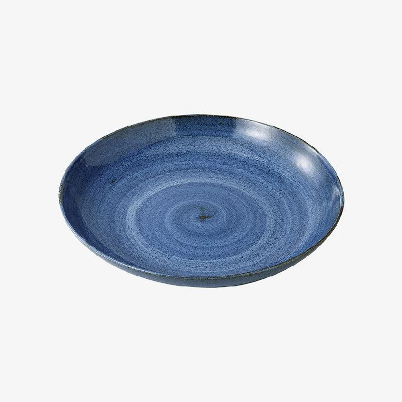 [LARGE PLATE (PLATTER)] INDIGO LIGHT WEIGHT NO.8 BLUE | HASAMI WARES| SAIKAI TOKI