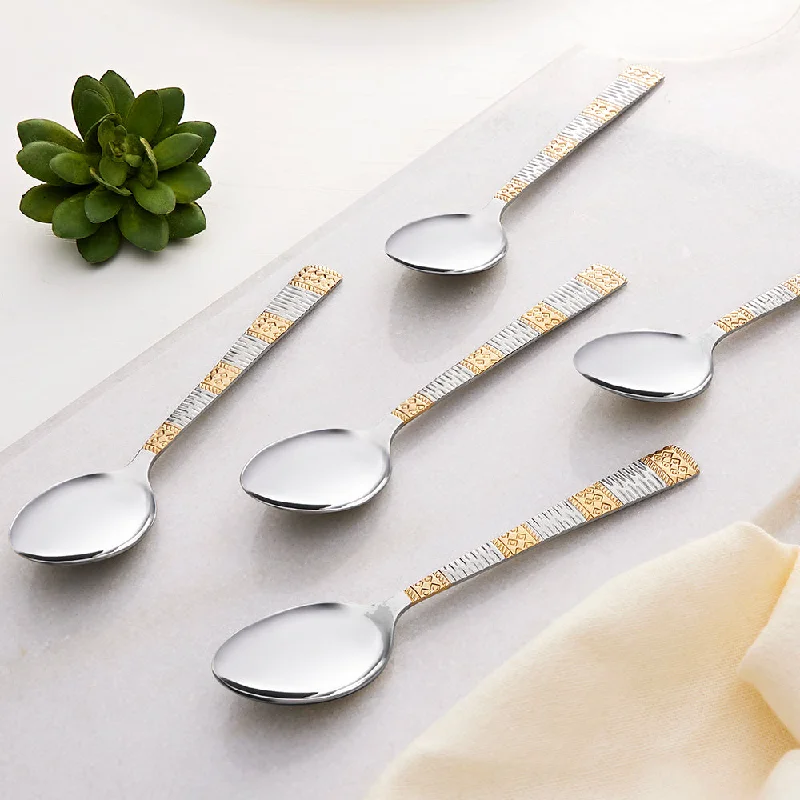 Borosil Gold Dessert Spoon, Set of 6