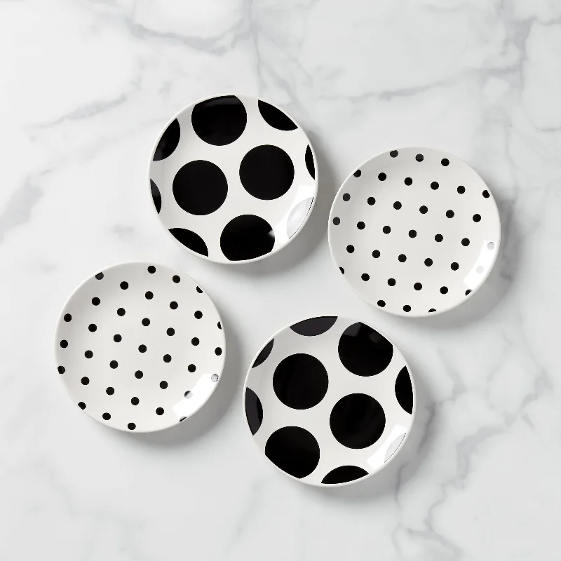 On The Dot Assorted Tidbit Plates, Set of 4